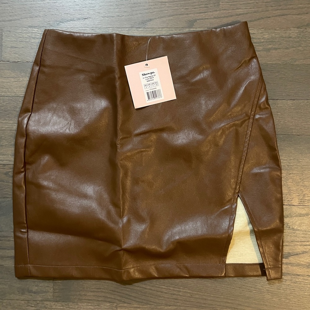 Brown Leather Skirt